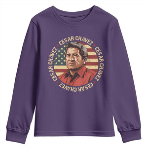Cesar Chavez Youth Sweatshirt March Holiday Hispanic Heritage American Map TS11 Purple Print Your Wear