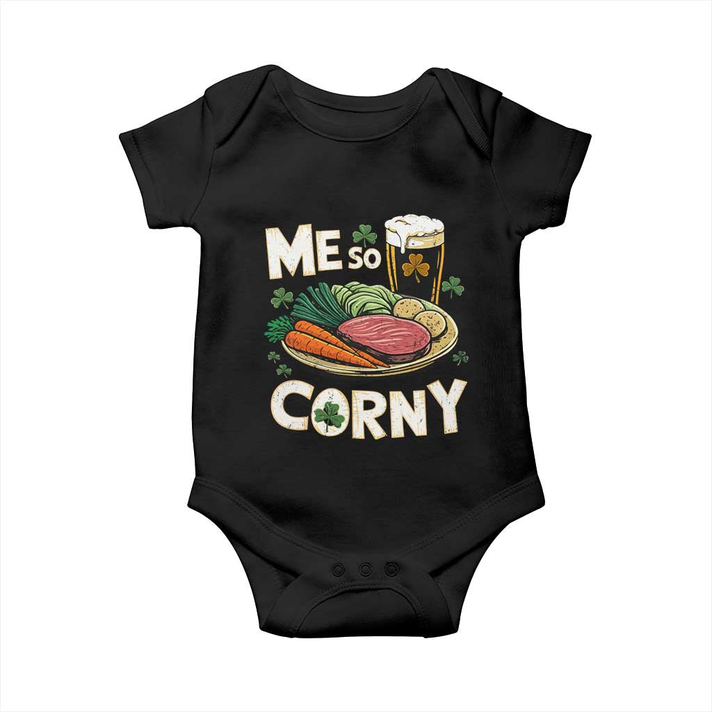 Funny St Patricks Day Me So Corny Baby Onesie Stout Irish Corned Beef TS11 Black Print Your Wear