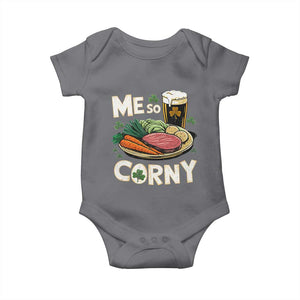Funny St Patricks Day Me So Corny Baby Onesie Stout Irish Corned Beef TS11 Charcoal Print Your Wear