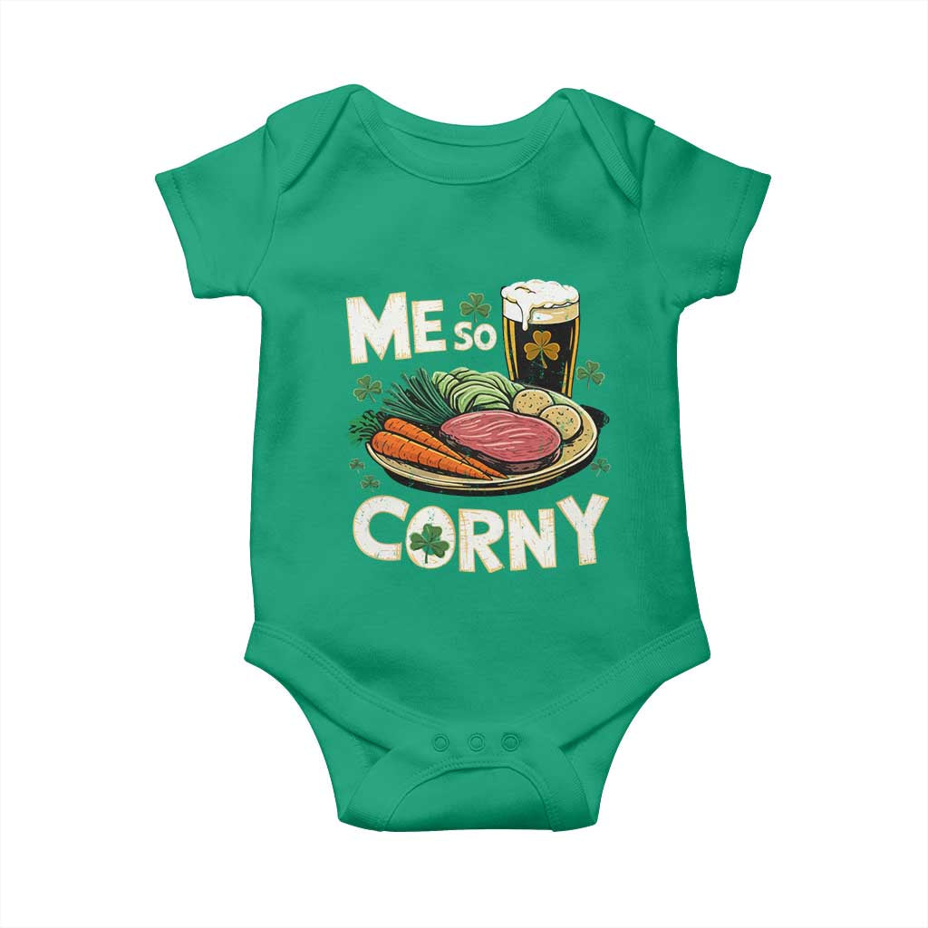 Funny St Patricks Day Me So Corny Baby Onesie Stout Irish Corned Beef TS11 Irish Green Print Your Wear