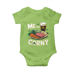 Funny St Patricks Day Me So Corny Baby Onesie Stout Irish Corned Beef TS11 Lime Print Your Wear