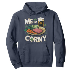 Funny St Patricks Day Me So Corny Hoodie Stout Irish Corned Beef TS11 Navy Print Your Wear
