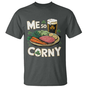 Funny St Patricks Day Me So Corny T Shirt - Stout Irish Corned Beef TS11 Dark Heather Print Your Wear