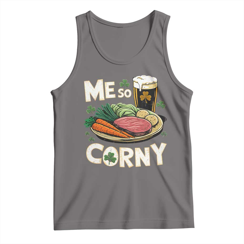Funny St Patricks Day Me So Corny Tank Top Stout Irish Corned Beef TS11 Deep Heather Print Your Wear