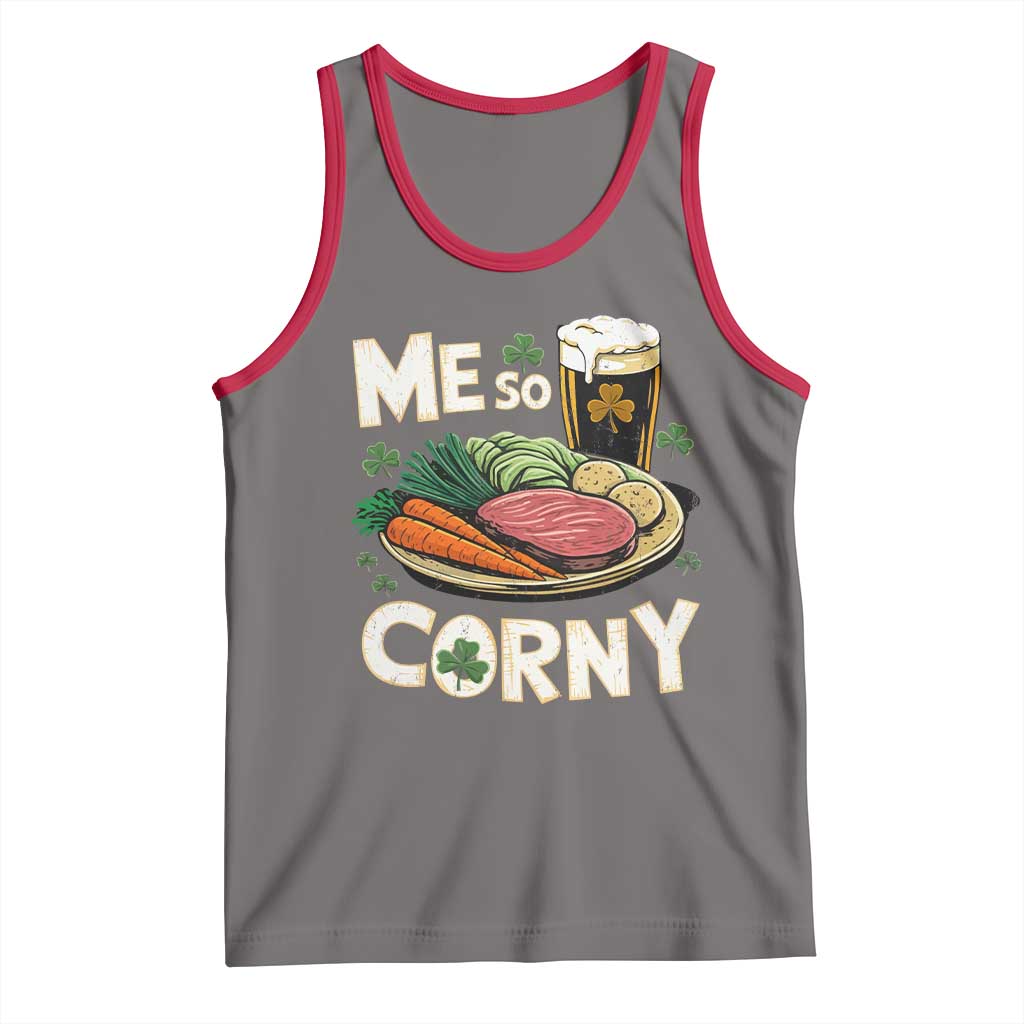 Funny St Patricks Day Me So Corny Tank Top Stout Irish Corned Beef TS11 Deep Heather Red Print Your Wear