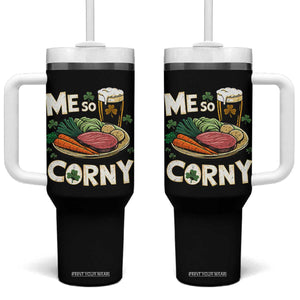 Funny St Patricks Day Me So Corny Tumbler With Handle Stout Irish Corned Beef TS11 One Size: 40 oz Black Print Your Wear