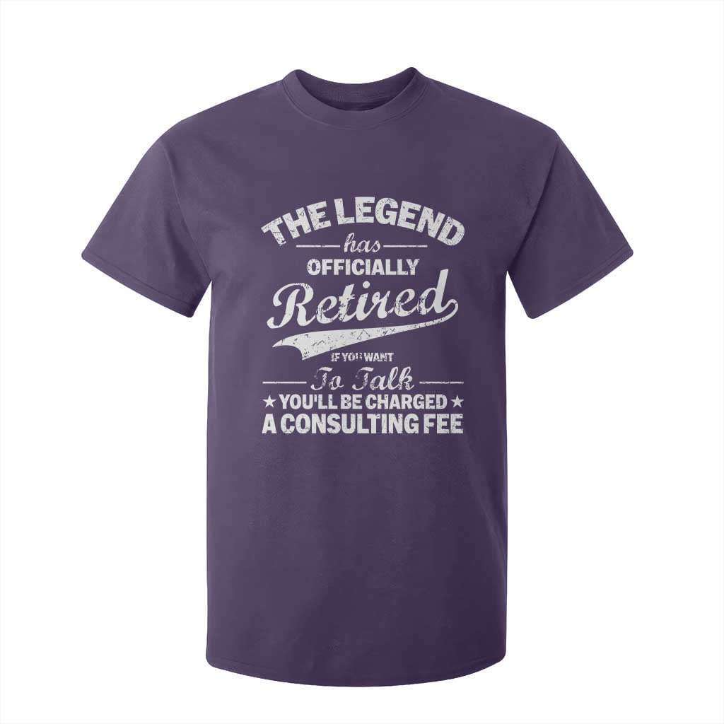 The Legend Has Officially Retired If You Want To Talk You Will Be Charged T Shirt For Kid Funny Retirement TS11 Purple Print Your Wear