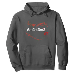 Funny 6432 67 Baseball Hoodie Double Play Outs Baseball Player TS11 Dark Heather Print Your Wear