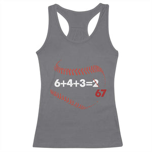Funny 6432 67 Baseball Racerback Tank Top Double Play Outs Baseball Player TS11 Charcoal Print Your Wear