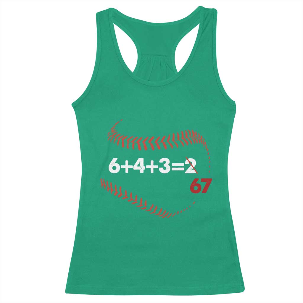 Funny 6432 67 Baseball Racerback Tank Top Double Play Outs Baseball Player TS11 Irish Green Print Your Wear