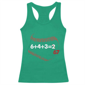 Funny 6432 67 Baseball Racerback Tank Top Double Play Outs Baseball Player TS11 Irish Green Print Your Wear