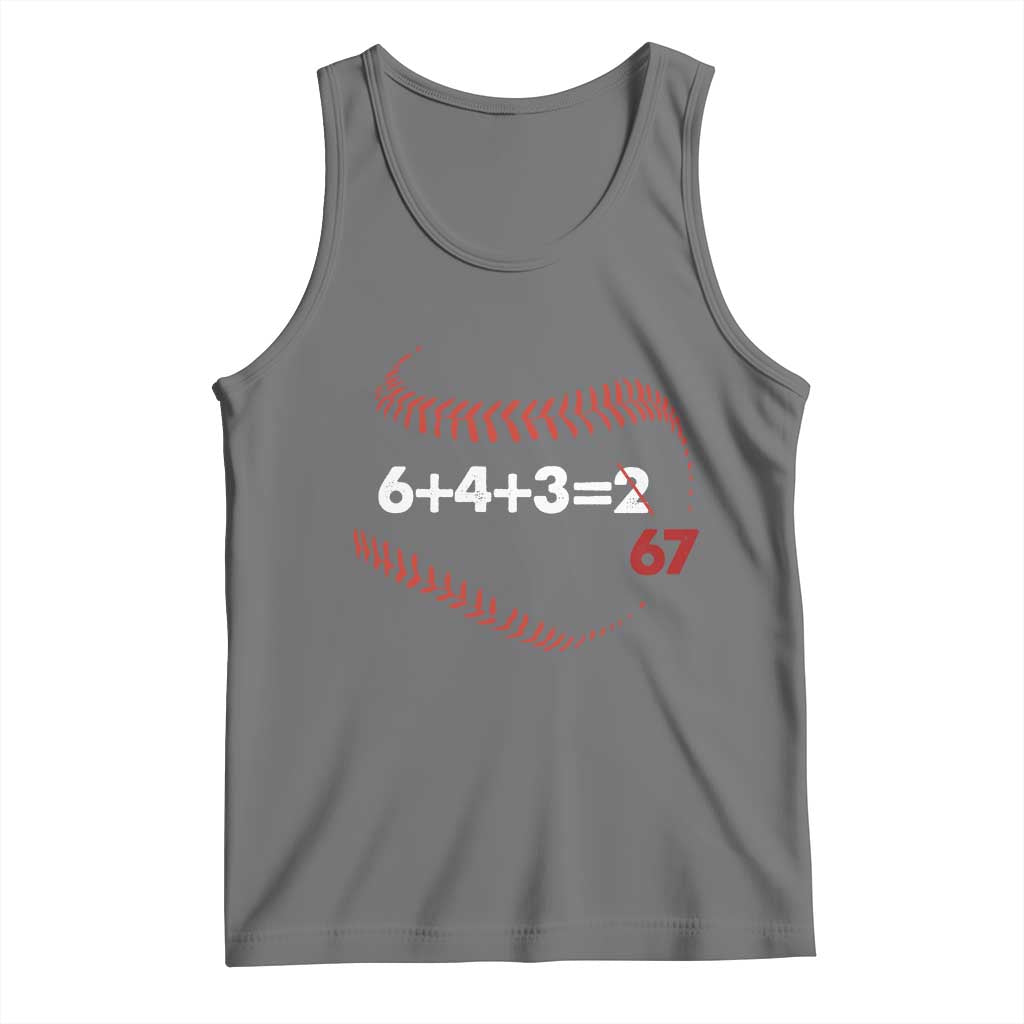 Funny 6432 67 Baseball Tank Top Double Play Outs Baseball Player TS11 Black Heather Print Your Wear