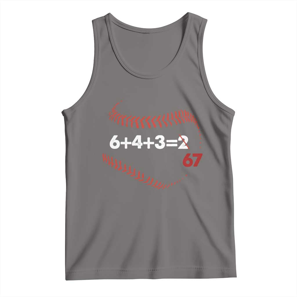 Funny 6432 67 Baseball Tank Top Double Play Outs Baseball Player TS11 Deep Heather Print Your Wear