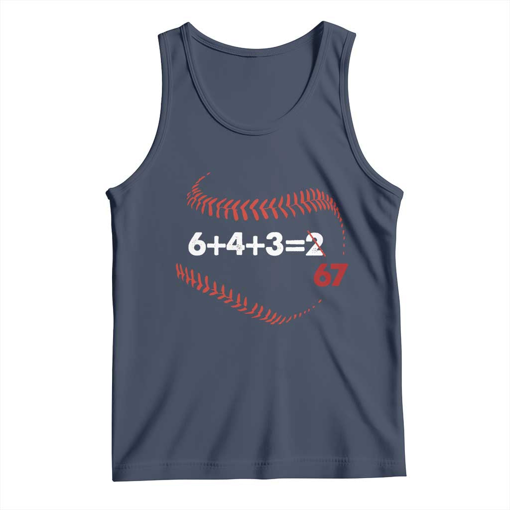 Funny 6432 67 Baseball Tank Top Double Play Outs Baseball Player TS11 Navy Print Your Wear