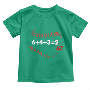 Funny 6432 67 Baseball Toddler T Shirt Double Play Outs Baseball Player TS11 Irish Green Print Your Wear
