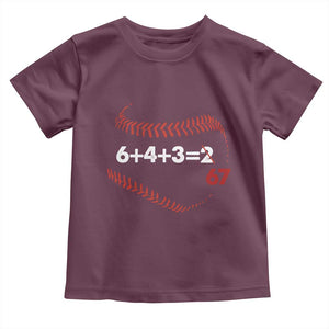 Funny 6432 67 Baseball Toddler T Shirt Double Play Outs Baseball Player TS11 Maroon Print Your Wear