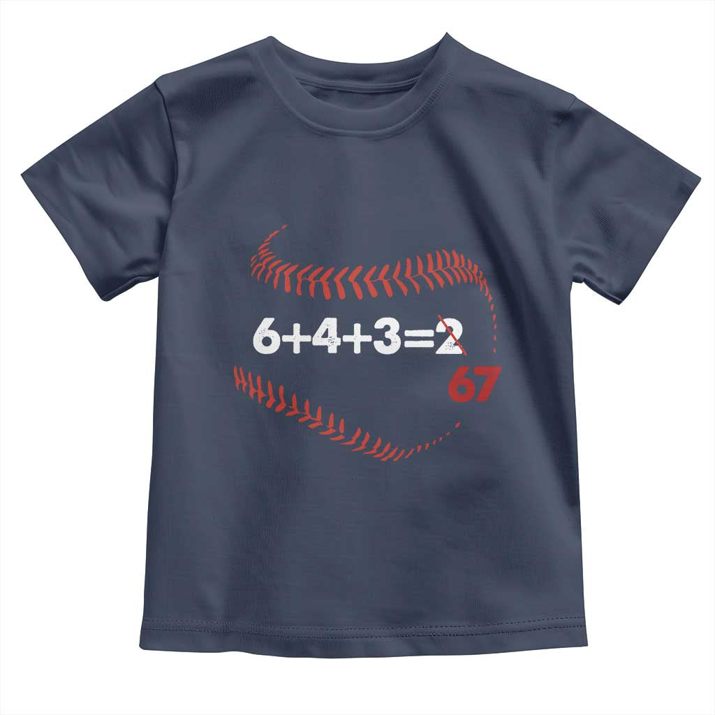 Funny 6432 67 Baseball Toddler T Shirt Double Play Outs Baseball Player TS11 Navy Print Your Wear