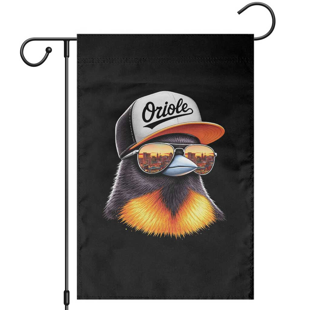 Funny Oriole Bird Wearing Baseball Cap Graphic Vintage Sport Garden Flag TS11 Black Print Your Wear