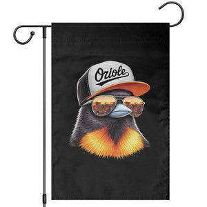 Funny Oriole Bird Wearing Baseball Cap Graphic Vintage Sport Garden Flag TS11 Black Print Your Wear