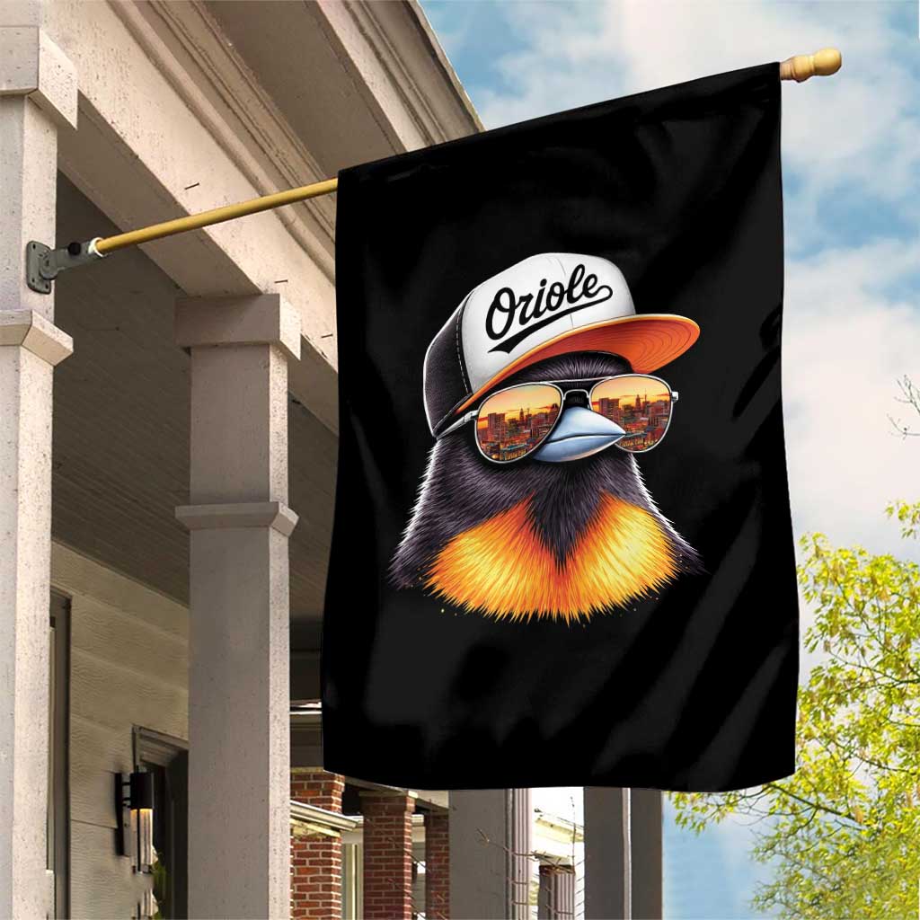 Funny Oriole Bird Wearing Baseball Cap Graphic Vintage Sport Garden Flag TS11 Print Your Wear