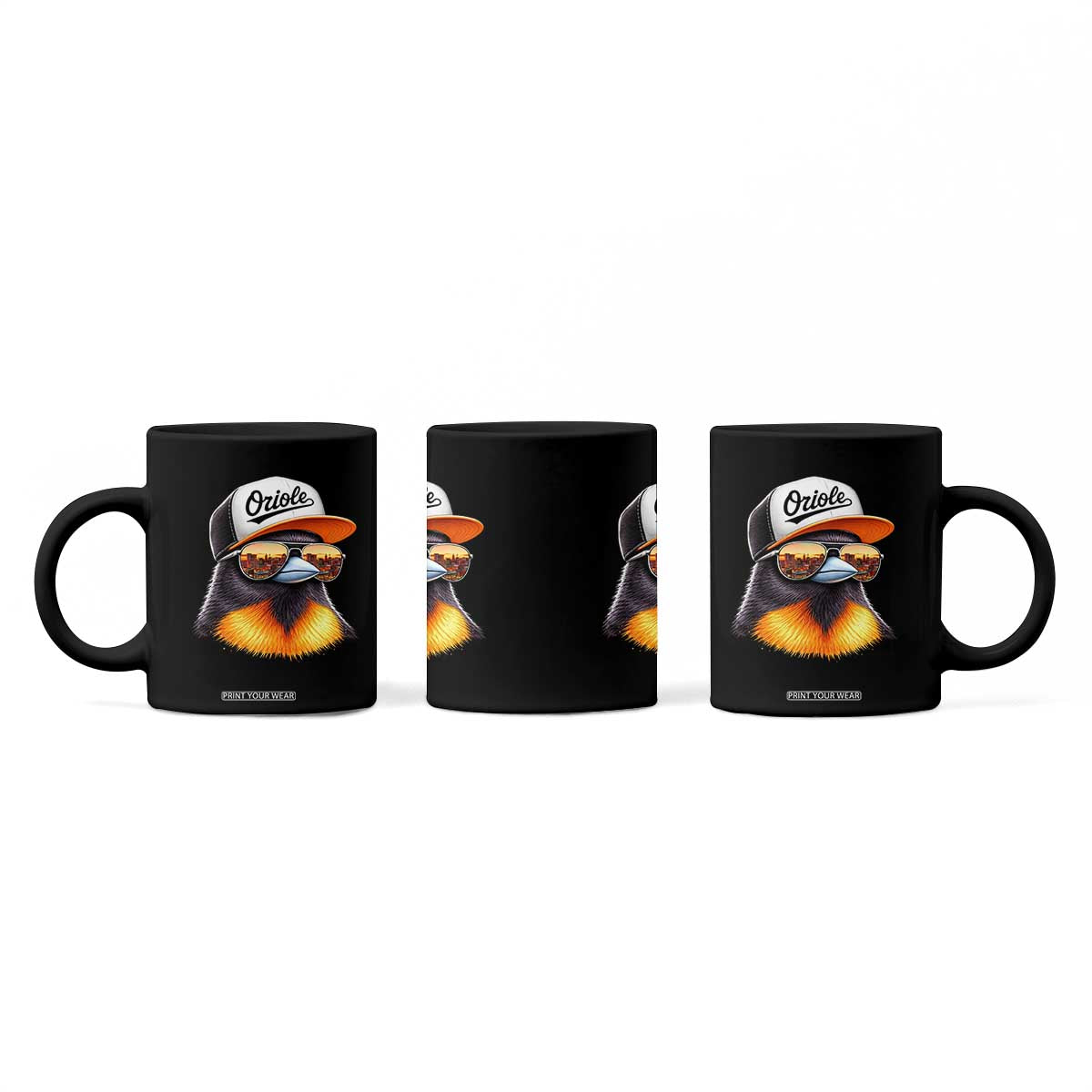 Funny Oriole Bird Wearing Baseball Cap Graphic Vintage Sport Coffee Mug TS11 Print Your Wear