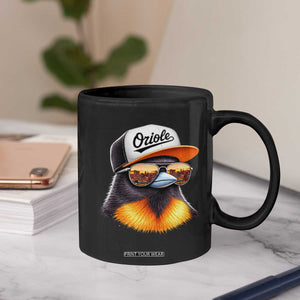 Funny Oriole Bird Wearing Baseball Cap Graphic Vintage Sport Coffee Mug TS11 Print Your Wear