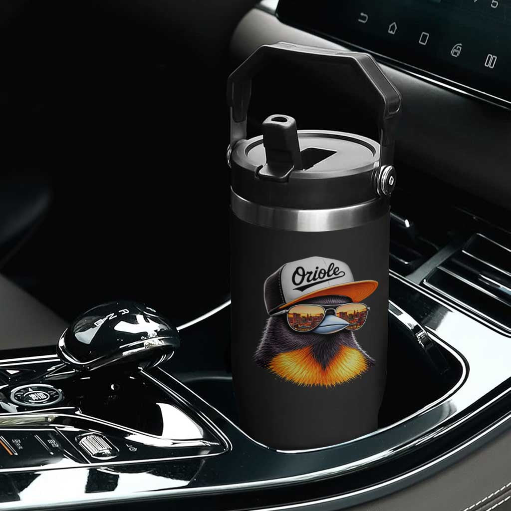 Funny Oriole Bird Wearing Baseball Cap Graphic Vintage Sport Flip Straw Tumbler TS11 Print Your Wear