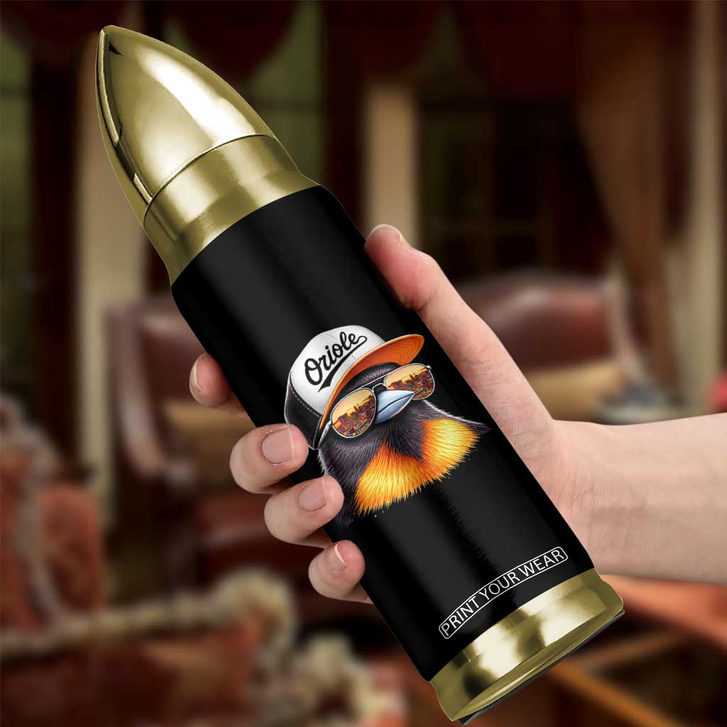 Funny Oriole Bird Wearing Baseball Cap Graphic Vintage Sport Bullet Tumbler TS11 Print Your Wear