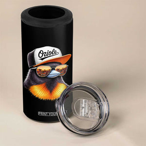 Funny Oriole Bird Wearing Baseball Cap Graphic Vintage Sport 4 in 1 Can Cooler Tumbler TS11 Print Your Wear