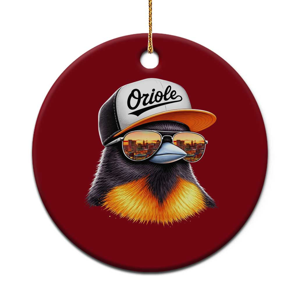 Funny Oriole Bird Wearing Baseball Cap Graphic Vintage Sport Ceramic Ornament TS11 1pc Red Print Your Wear