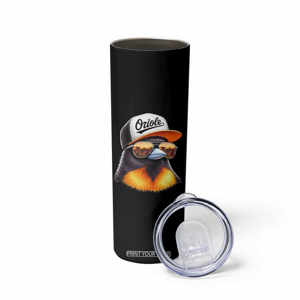 Funny Oriole Bird Wearing Baseball Cap Graphic Vintage Sport Skinny Tumbler TS11 Print Your Wear