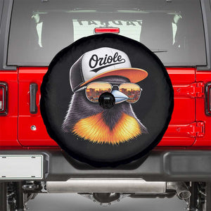 Funny Oriole Bird Wearing Baseball Cap Graphic Vintage Sport Spare Tire Cover TS11 Black Print Your Wear