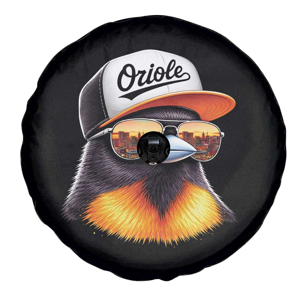 Funny Oriole Bird Wearing Baseball Cap Graphic Vintage Sport Spare Tire Cover TS11 Print Your Wear