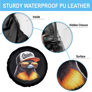 Funny Oriole Bird Wearing Baseball Cap Graphic Vintage Sport Spare Tire Cover TS11 Print Your Wear