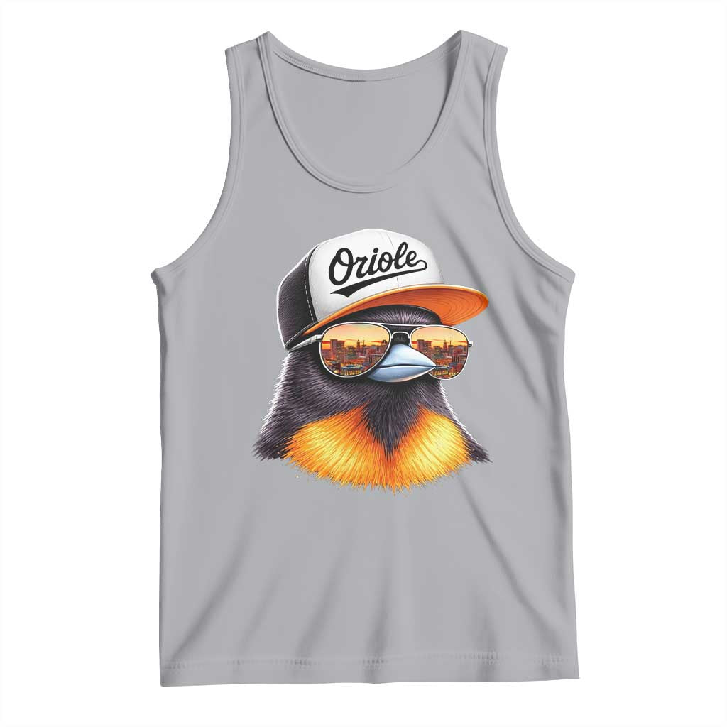 Funny Oriole Bird Wearing Baseball Cap Graphic Vintage Sport Tank Top TS11 Athletic Heather Print Your Wear