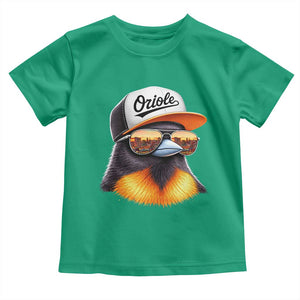 Funny Oriole Bird Wearing Baseball Cap Graphic Vintage Sport Toddler T Shirt TS11 Irish Green Print Your Wear