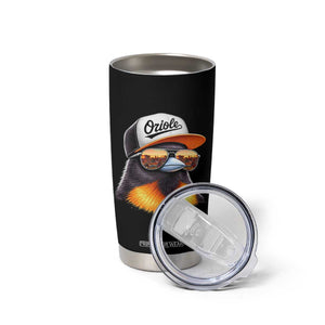 Funny Oriole Bird Wearing Baseball Cap Graphic Vintage Sport Tumbler Cup TS11 Print Your Wear