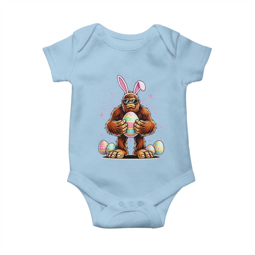 Funny Bigfoot Easter Day Bunny Sasquatch Egg Baby Onesie TS11 Light Blue Print Your Wear