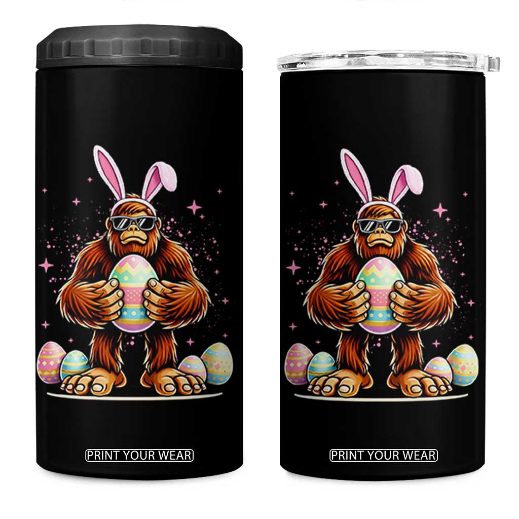 Funny Bigfoot Easter Day Bunny Sasquatch Egg 4 in 1 Can Cooler Tumbler TS11 One Size: 16 oz Black Print Your Wear