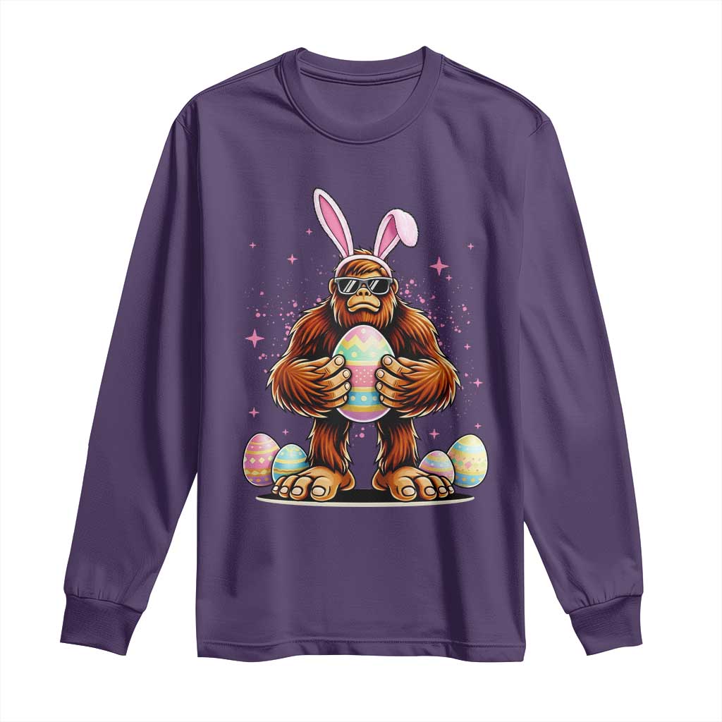 Funny Bigfoot Easter Day Bunny Sasquatch Egg Long Sleeve Shirt TS11 Purple Print Your Wear