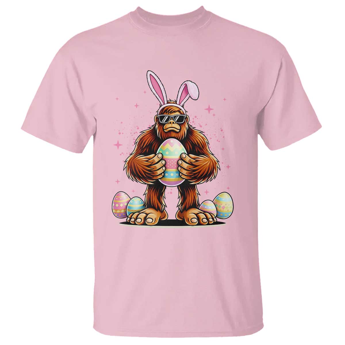 Funny Bigfoot Easter Day Bunny Sasquatch Egg T Shirt TS11 Light Pink Print Your Wear
