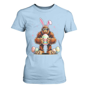 Funny Bigfoot Easter Day Bunny Sasquatch Egg T Shirt For Women TS11 Light Blue Print Your Wear