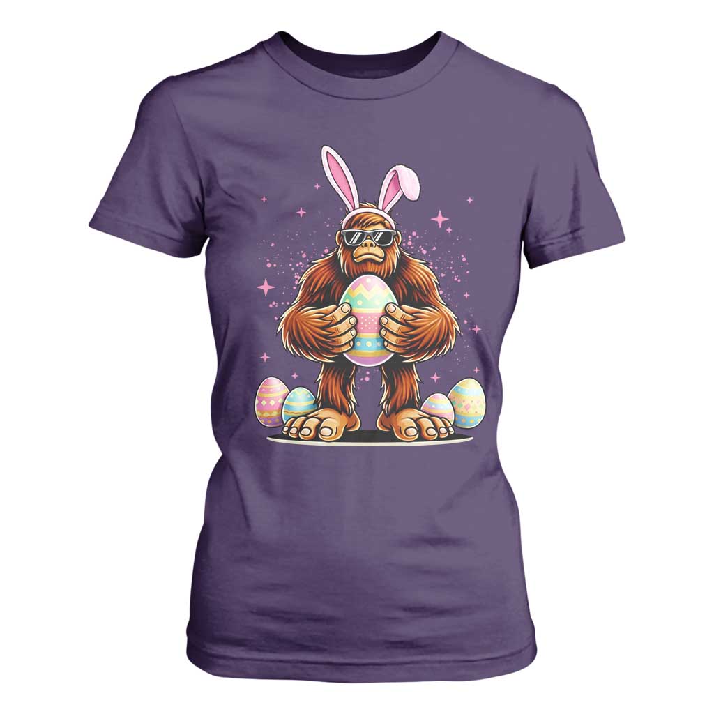 Funny Bigfoot Easter Day Bunny Sasquatch Egg T Shirt For Women TS11 Purple Print Your Wear