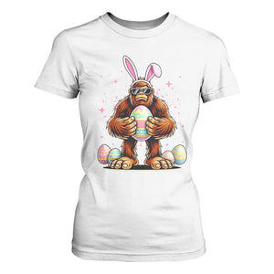 Funny Bigfoot Easter Day Bunny Sasquatch Egg T Shirt For Women TS11 White Print Your Wear