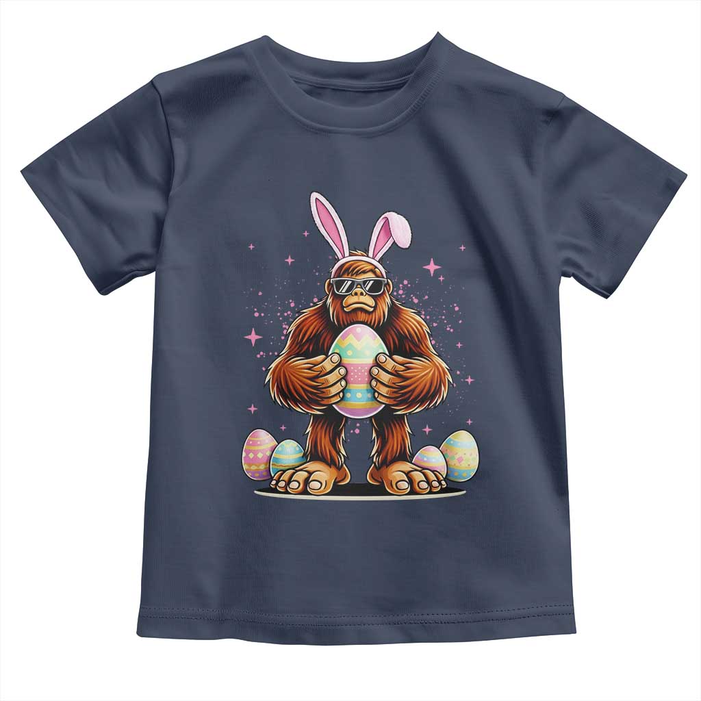 Funny Bigfoot Easter Day Bunny Sasquatch Egg Toddler T Shirt TS11 Navy Print Your Wear