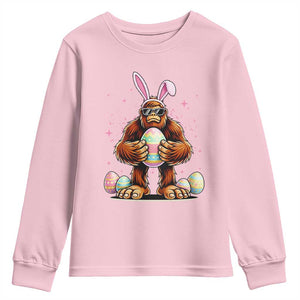 Funny Bigfoot Easter Day Bunny Sasquatch Egg Youth Sweatshirt TS11 Light Pink Print Your Wear