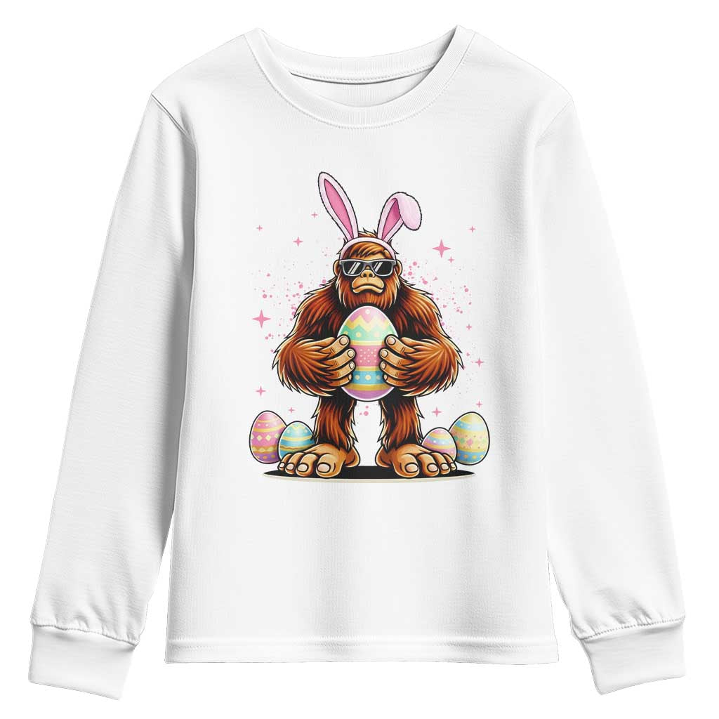 Funny Bigfoot Easter Day Bunny Sasquatch Egg Youth Sweatshirt TS11 White Print Your Wear