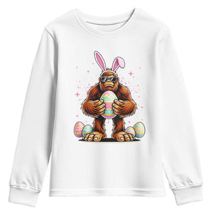 Funny Bigfoot Easter Day Bunny Sasquatch Egg Youth Sweatshirt TS11 White Print Your Wear