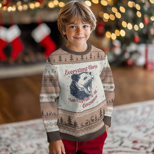 Everything Hurts And I Am Mad At The Government Ugly Christmas Sweater Funny Burnout Possum TS11 Mocha Mousse Print Your Wear