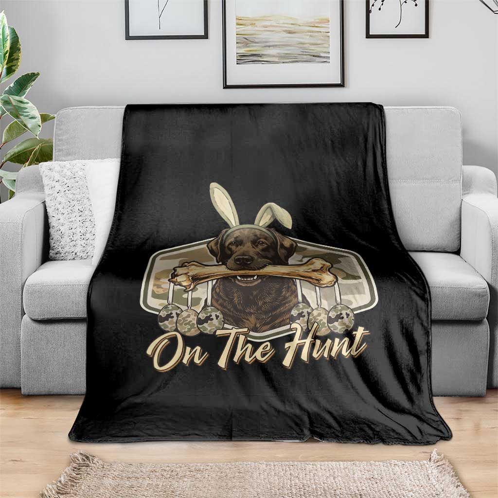 Funny Egg Hunter Throw Blanket On The Hunt Camo Easter Labrador Dog TS11 Print Your Wear